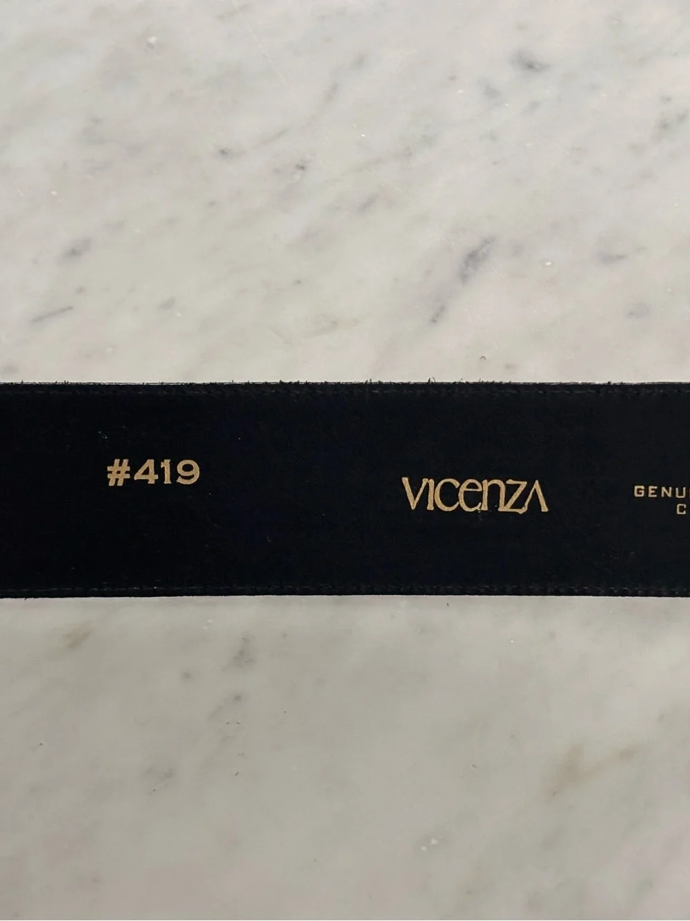 Vintage Vicenza Brown Leather Belt with Gold Hardware